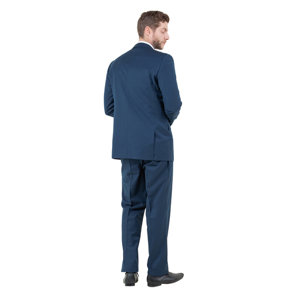 Modern Fit 3pc Wool Mens Suit Set by ZeGarie, Indigo - Picture 6 of 6